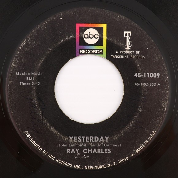 Ray Charles – Yesterday / Never Had Enough Of Nothing Yet 45 rpm Vinyl 7" Record - Picture 1 of 10